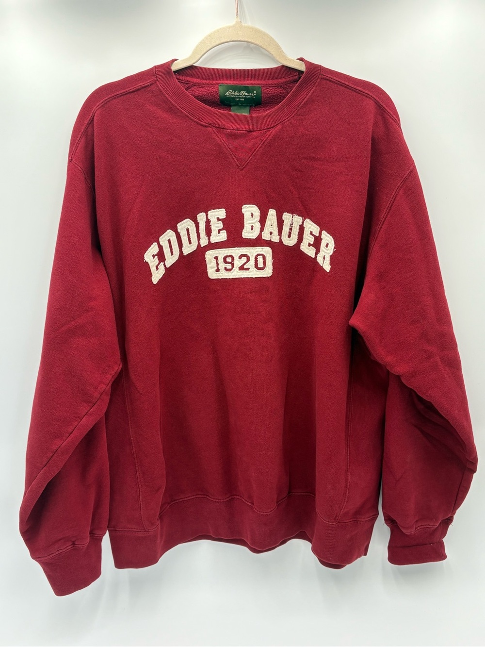 Eddie Bauer 1920 Red Crewneck Sweatshirt Men’s Large Vintage Style